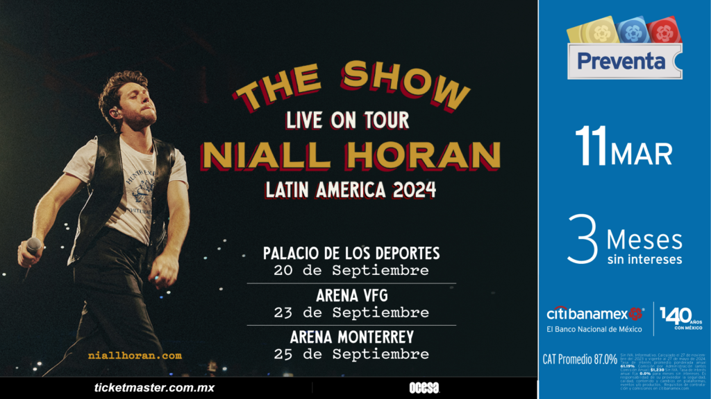 Niall Horan en CDMX, GDL y MTY