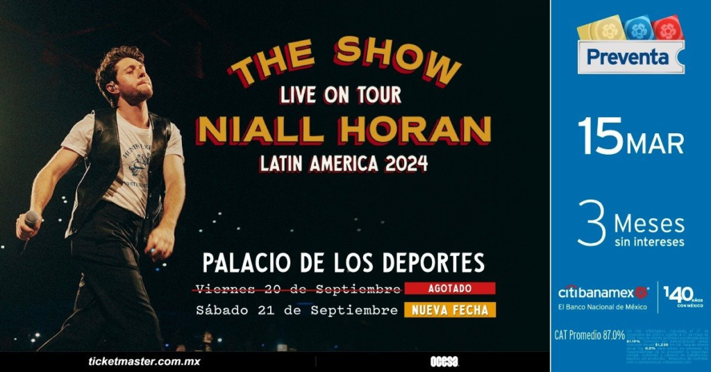 Niall Horan nueva fecha en CDMX